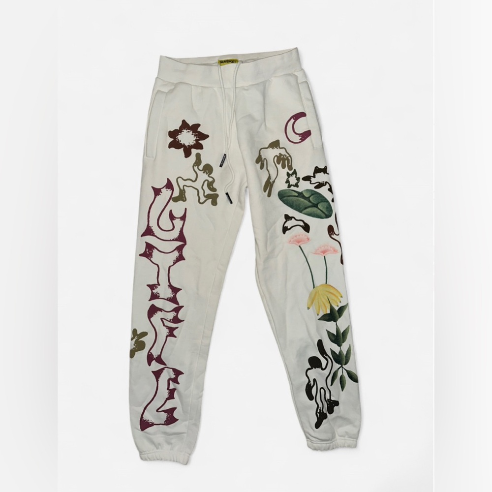 NWOT Urban Outfitters White Floral Track Pants - Picture 4 of 11